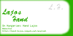 lajos hand business card
